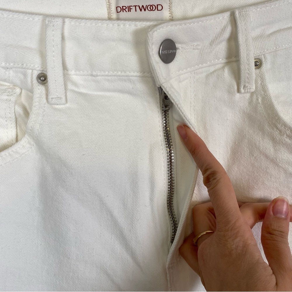 Driftwood Stella Jeans Womens 27" x 29" White High Rise Straight Leg Ankle Boho - Picture 7 of 13